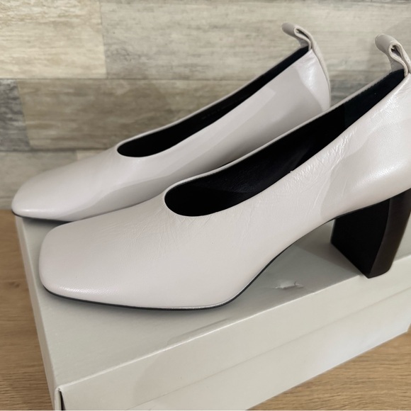 COS Cream Square-Toe Heels - Picture 2 of 6